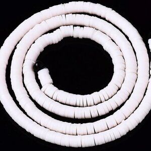 1 Strand Pale Cream Polymer Clay Beads